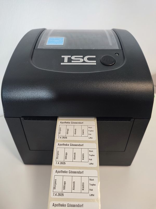 Farbetikettendrucker für hochwertigen Druck, Epson Farbetikettendrucker für professionellen Etikettendruck, Ansicht von vorne